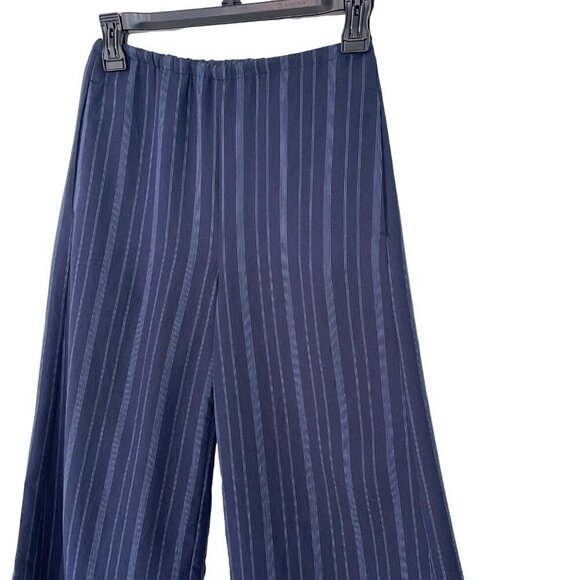 Vince Womens Culottes Pants Size XXS Blue Variegated Stripe High Waist Wide Leg - Picture 3 of 10
